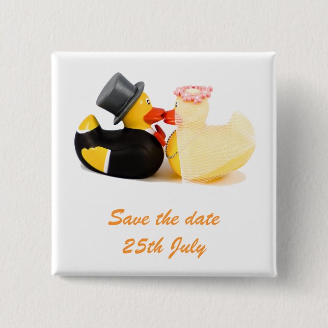 Hochzeitsenten ... Abzeichen Button (Vorderseite)