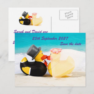Hochzeitsenten Strandhochzeit ... Postkarte