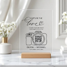 Hochzeitserfassung der Liebe QR Code Foto Share Acrylschild