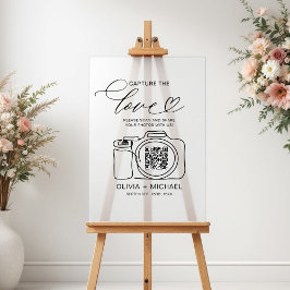 Hochzeitserfassung der Liebe QR Code Foto Share Acrylschild