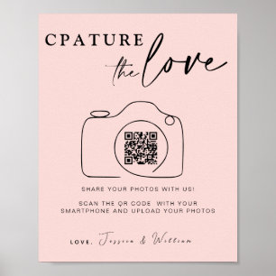 Hochzeitserfassung die Liebe   Foto Sharing QR Cod Poster