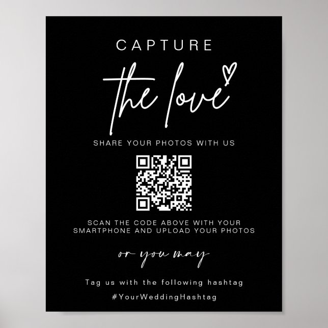 Hochzeitserfassung die Liebe | Foto Sharing QR Cod Poster (Vorne)