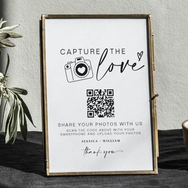 Hochzeitserfassung die Liebe | Foto Sharing QR Cod Poster (Von Creator hochgeladen)
