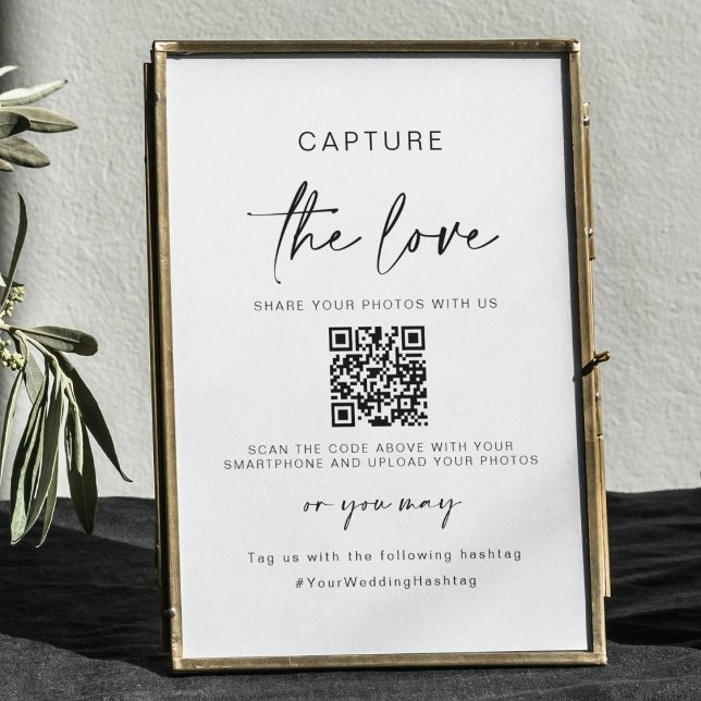 Hochzeitserfassung die Liebe | Foto Sharing QR Cod Poster (Von Creator hochgeladen)