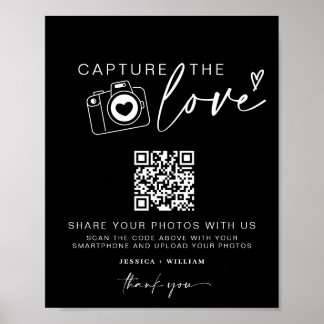 Hochzeitserfassung die Liebe | Foto Sharing QR Cod Poster