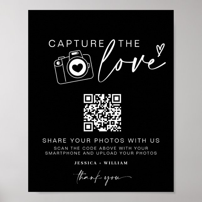 Hochzeitserfassung die Liebe | Foto Sharing QR Cod Poster (Vorne)