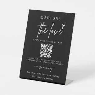 Hochzeitserfassung die Liebe Foto Sharing QR Cod Sockelschild