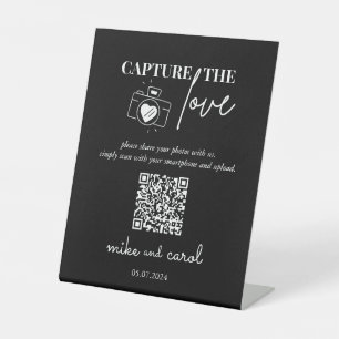 Hochzeitserfassung die Liebe   Foto Sharing QR Cod Sockelschild