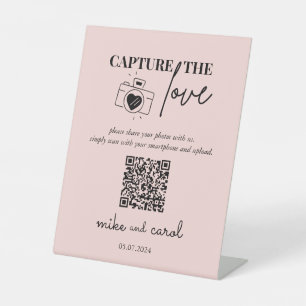 Hochzeitserfassung die Liebe Foto Sharing QR Cod Sockelschild