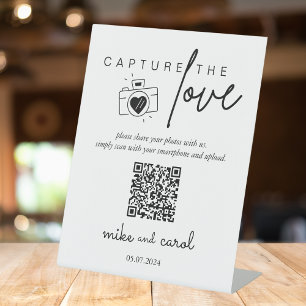 Hochzeitserfassung die Liebe Foto Sharing QR Cod Sockelschild