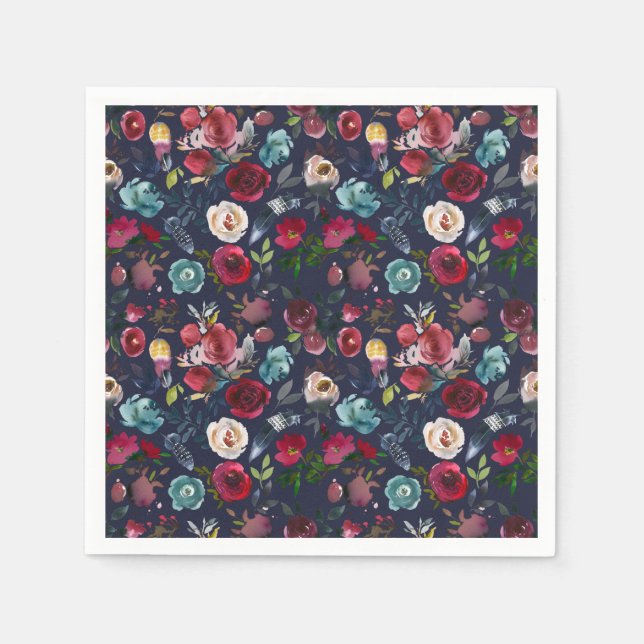 Hochzeitsessen am Hochzeitsessen der Marine Burgun Serviette (Vorderseite)