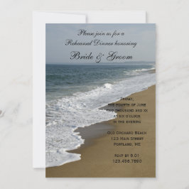 Hochzeitsessen am Strand und am Ozean Probe Einladung
