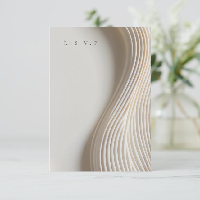 Hochzeitsessen aus geschnitztem Marmor - UAWG RSVP Karte (Stehend Vorderseite)