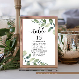Hochzeitsessen, Eukalyptus Gäste Sitzkarte T Tischnummer