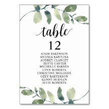 Hochzeitsessen, Eukalyptus Gäste Sitzkarte