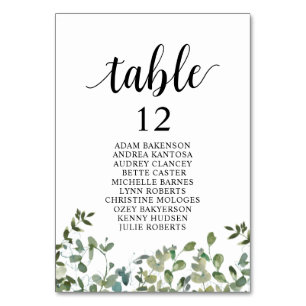 Hochzeitsessen, Grüne Gäste Sitzplan Tischnummer