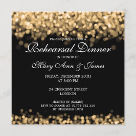 Hochzeitsessen in Gold Lights Probe Einladung