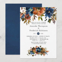 Hochzeitsessen mit Ingwer und Navy-Floral-Probe