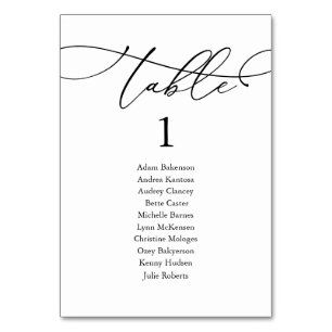 Hochzeitsessen, Moderne Gästekarte N Tischnummer