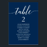 Hochzeitsessen, moderne Gästekarte Tischnummer<br><div class="desc">Hochzeitsessen Gastsitzkarte,  Moderne klassische romantische,  marineblau themed Passen Sie den Text an und / oder entfernen und füllen Sie mit Ihrem Hochzeitsfeiertagssmotiv.</div>