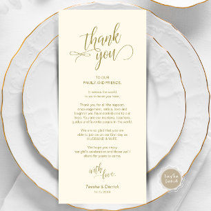 Hochzeitsessen, Ort Einstellung Dankeschön Karten