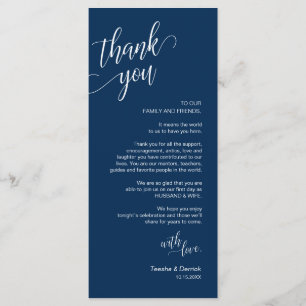 Hochzeitsessen, Platz für Dankeschön Karten