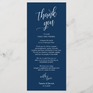 Hochzeitsessen, Platz für Dankeschön Karten