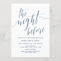 Hochzeitsessen, Probe-Abendessen, Navy-Blue-Kallig