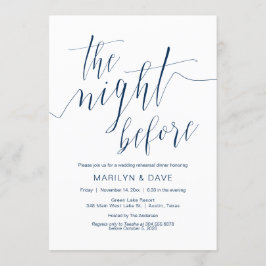 Hochzeitsessen, Probe-Abendessen, Navy-Blue-Kallig Einladung