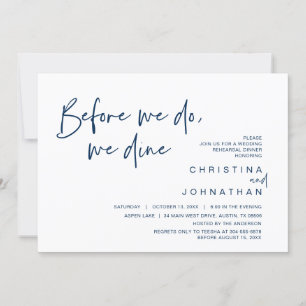 Hochzeitsessen Probe, bevor wir essen Einladung