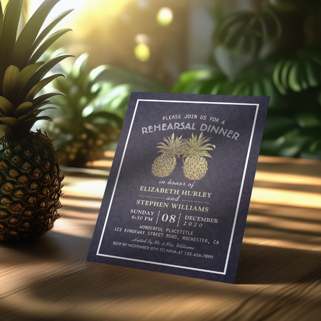 Hochzeitsessen Probe Goldene Ananas Einladung (Von Creator hochgeladen)