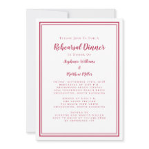 Hochzeitsessen Probe Modern Simple Magenta Red
