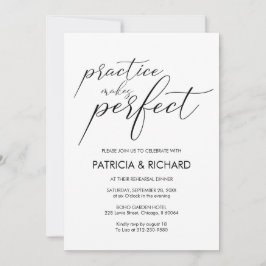 Hochzeitsessen Probe Schwarz & Weiß Einladung