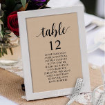 Hochzeitsessen, rustikale Gästekarte Tischnummer<br><div class="desc">Hochzeitsessen Gästekarte,  Moderne rustikale Schrift,  braune Kraft Hintergrund. Passen Sie den Text an und / oder entfernen und füllen Sie mit Ihrem Hochzeitskonzert themed.</div>