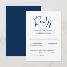 Hochzeitsessen, UAWG, Abendessen, Navy Blue Begleitkarte