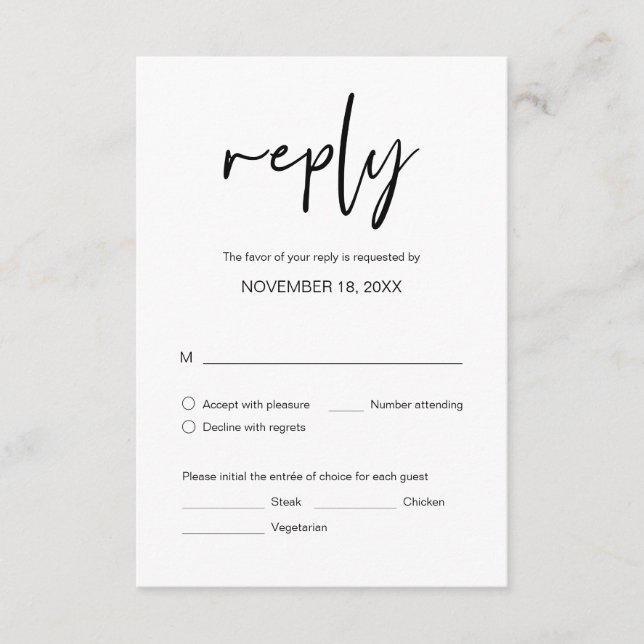 Hochzeitsessen UAWG mit Menüoptionen Unterkunft C Begleitkarte (Vorderseite)