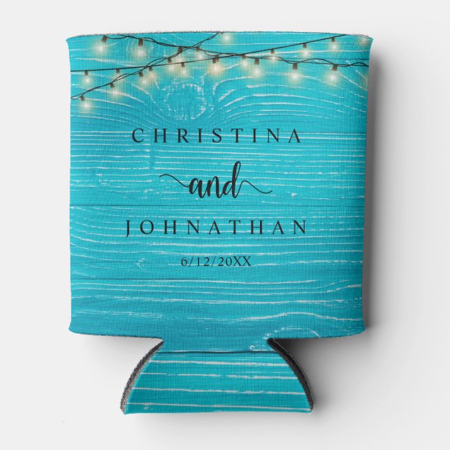 Hochzeitsessen und Party, rustikale Saitenlichter Dosenkühler (Vorderseite)