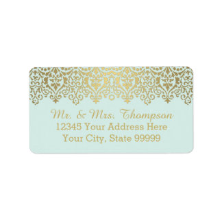 Hochzeitsetikett für Umschlag Vintage Goldene Spit Adressaufkleber