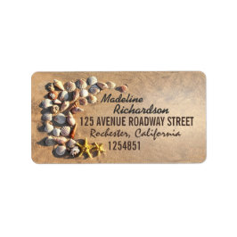 Hochzeitsetiketten mit Muscheln und Seestern Adressaufkleber