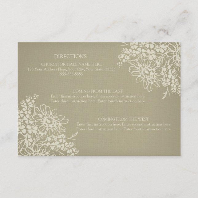 Hochzeitsfahrkarten Vintag Begleitkarte (Vorderseite)