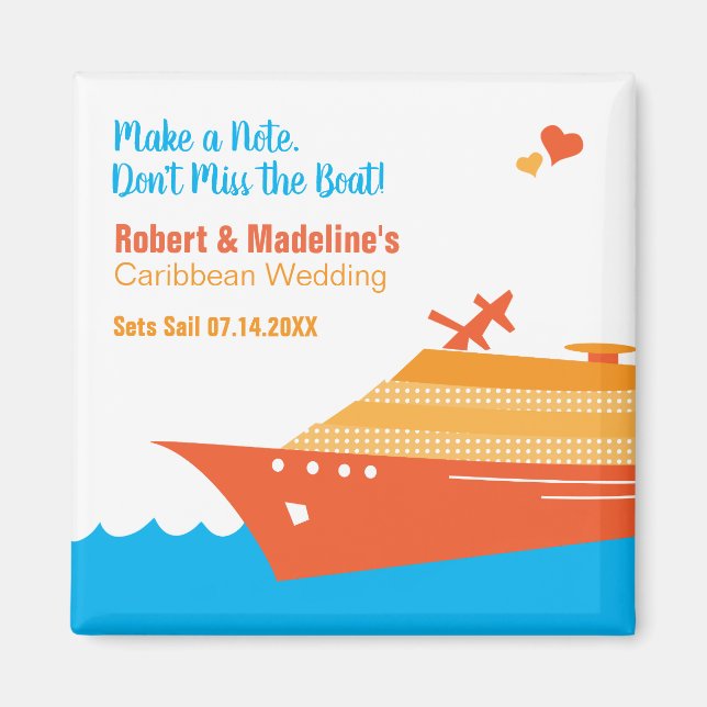 Hochzeitsfahrt Save the Date Magnet (Vorne)