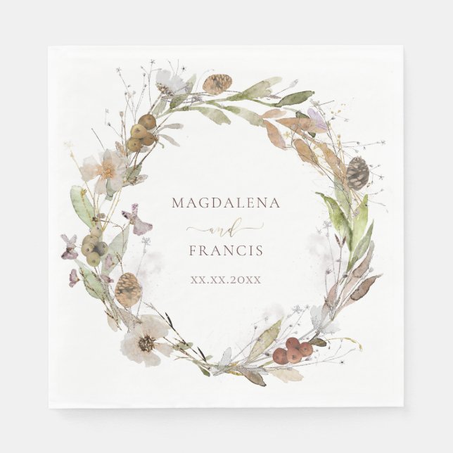 Hochzeitsfall Wildblumen Servietten (Vorderseite)