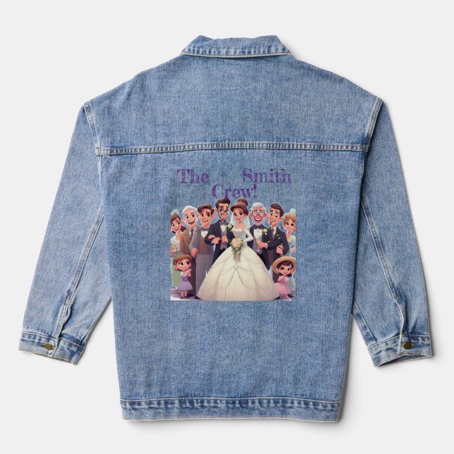 Hochzeitsfamilie Jeansjacke (Rückseite)