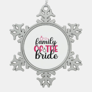 Hochzeitsfamilie Schneeflocken Zinn-Ornament