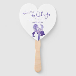 Hochzeitsfans für lila Iris-Blume Fächer