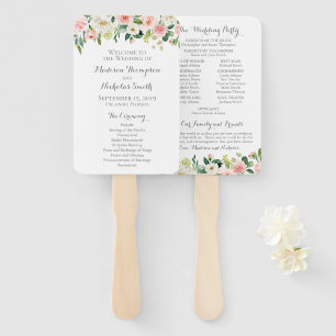 Hochzeitsfans in Rosa und Weiß-Blume Fächer