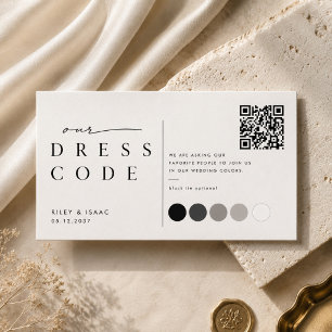 Hochzeitsfarben-Palette QR Dresscode Begleitkarte