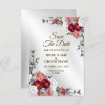 Hochzeitsfarben Rot Weiße Blüte Silber Elegant