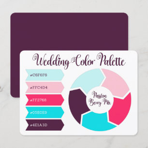 Hochzeitsfarbpalette Karte mit Hex-Farbcodes