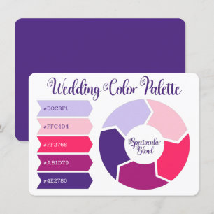 Hochzeitsfarbpalette Karte mit Hex-Farbcodes